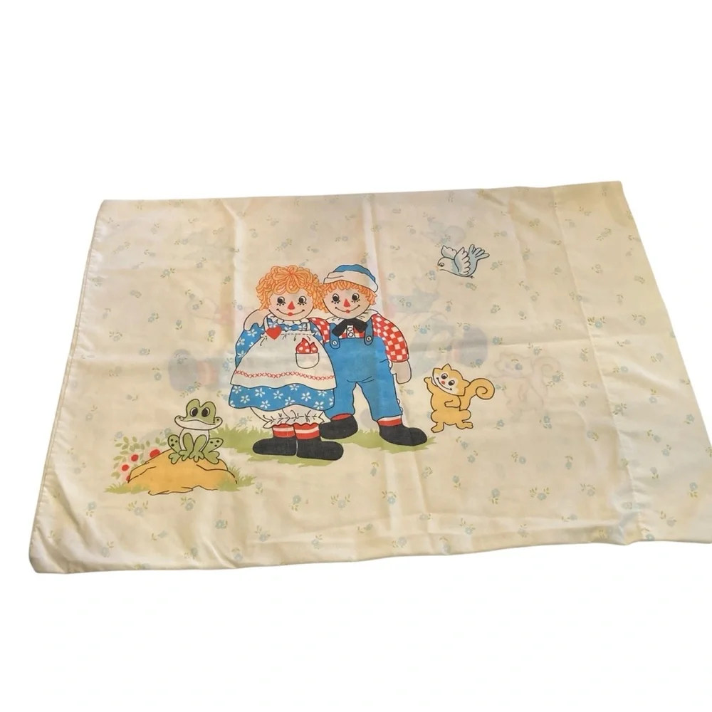 Vintage Raggedy Ann & Andy Single Pillowcase- 1980s The Bobbs-Merrill Co.